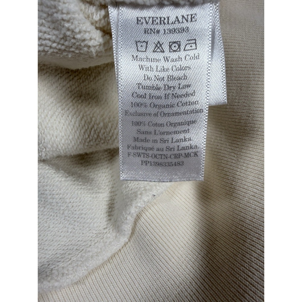 Everlane Womens M White Organic Cotton Mock Neck Cropped Sweatshirt Pullover - Picture 5 of 9